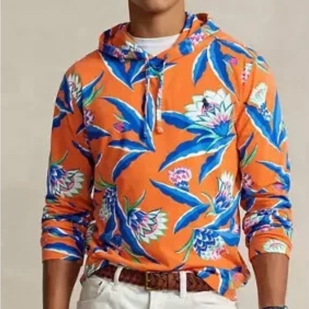 Ralph Lauren Polo Floral Orange Hoodie Shirt